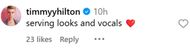 Fans react to Paris Hilton's Infinity music video. (Image via Instagram/@parishilton)